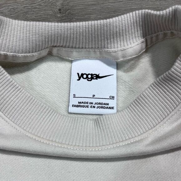 Nike Yoga Luxe Fleece Crew Long Sleeve Top Women’s Sz S Modal Tan Oversized - Picture 7 of 14